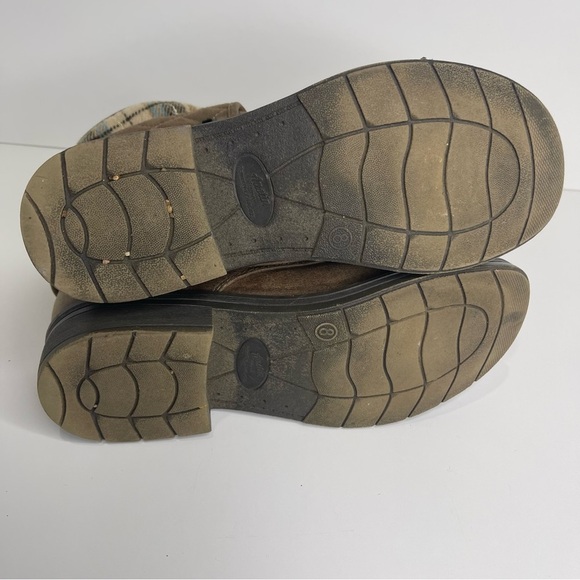 Austin Women’s 8 Brown Blue Fleece Upper Layered Round Toe Lace Up Casual Boots - Picture 8 of 15